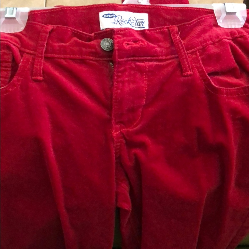 Red corduroy pants